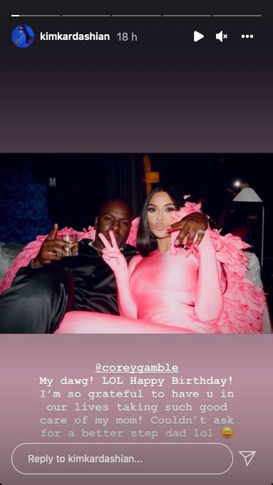 Kim Kardashian called Corey Gamble 'step dad' in birthday tribute.